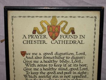 A Prayer Found In Chester Cathedral Framed Print. (2)