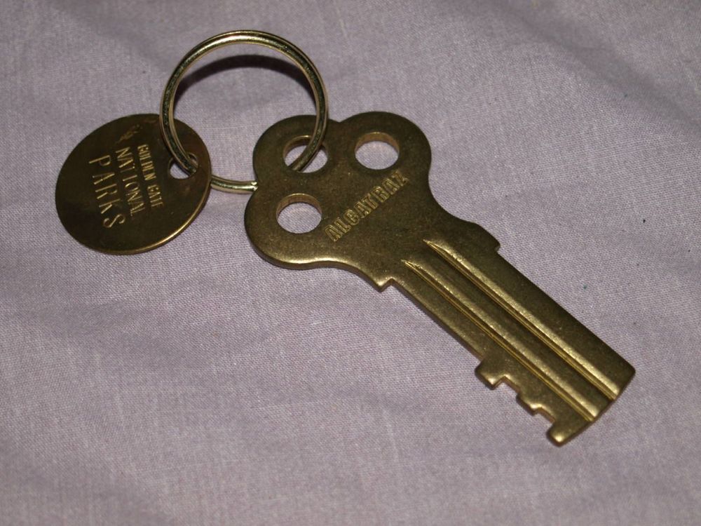 Alcatraz Prison Key, Golden Gate Parks Souvenir Brass Key Ring.