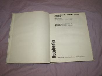 Autobooks Workshop Manual Triumph 2000, 2.5PI MK1. (3)