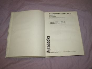 Autobooks Workshop Manual Triumph 2000, 2.5PI MK1. (3)