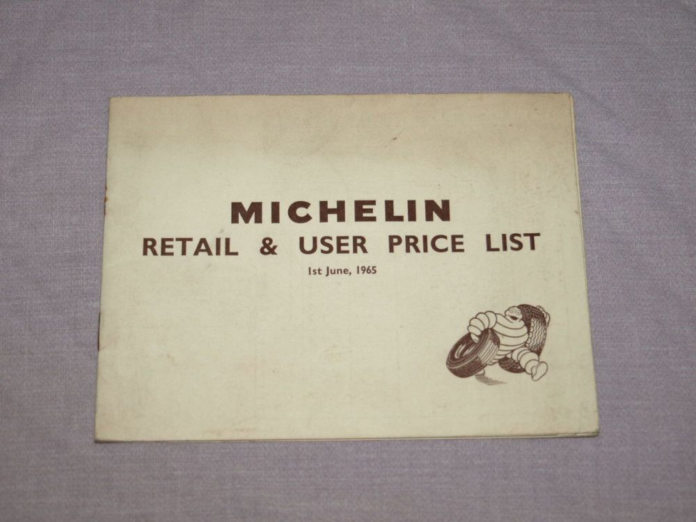 Michelin Tyres Retail & User Price List 1965.