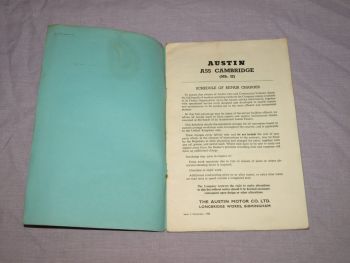 Austin Cambridge A55 Mk II Schedule of Repair Charges. (3)