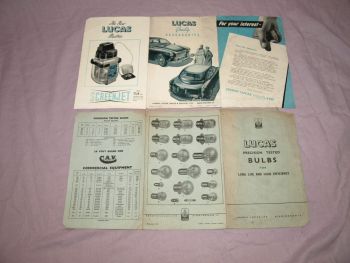 Vintage Lucas Accessories &amp; Bulb Leaflets, 1950s. (3)