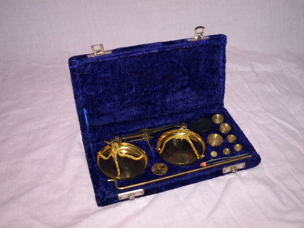 Vintage Set of Small Brass Weighing Scales.