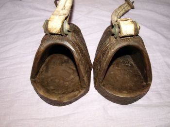 Pair of South American Antique Carved Wooden Horse Stirrups. (6)