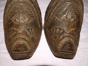 Pair of South American Antique Carved Wooden Horse Stirrups. (8)