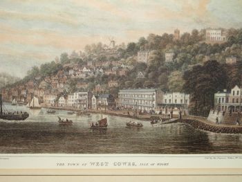 The Town of West Cowes, Isle of Wight Antique Framed Print. (2)