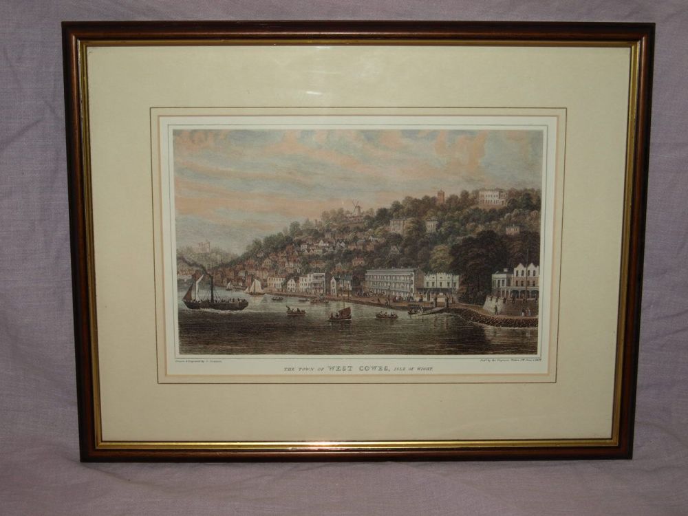 The Town of West Cowes, Isle of Wight Antique Framed Print.