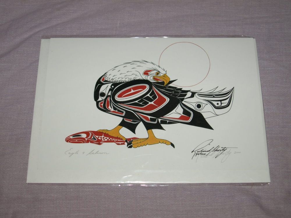 Richard Shorty Canadian Art Card, Eagle & Salmon.