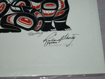 Richard Shorty Canadian Art Card, Crow, Frog, Wolf, Bear Design. (2)