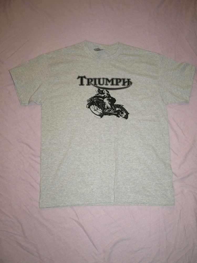 Triumph Classic Motorbike Logo T Shirt. Mens, Large.