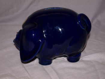 Dartmouth Pottery Pig, Piggy Bank, Blue. (3)