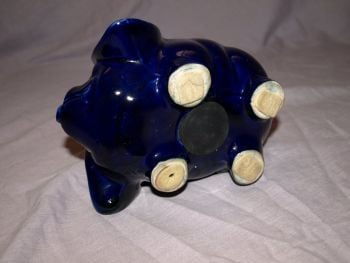 Dartmouth Pottery Pig, Piggy Bank, Blue. (6)