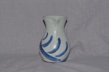 Studio Pottery Jug, Blue and white. (4)