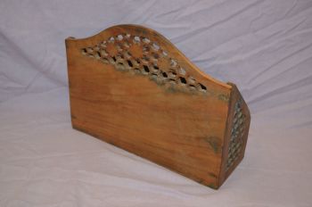 Wooden Letter Rack with Pierced Decoration. (2)