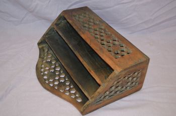 Wooden Letter Rack with Pierced Decoration. (3)