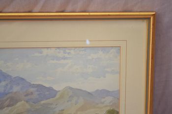 Lake and Mountain Scene Watercolour Painting by Alfred J Simpson. (3)