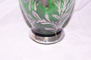 Venetian Murano Green Glass Decanter and Glasses. (4)