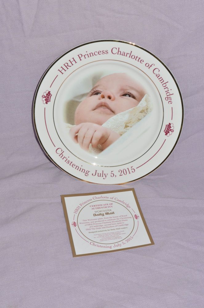 Princess Charlotte Christening July 5th 2015 Commemorative Plate.