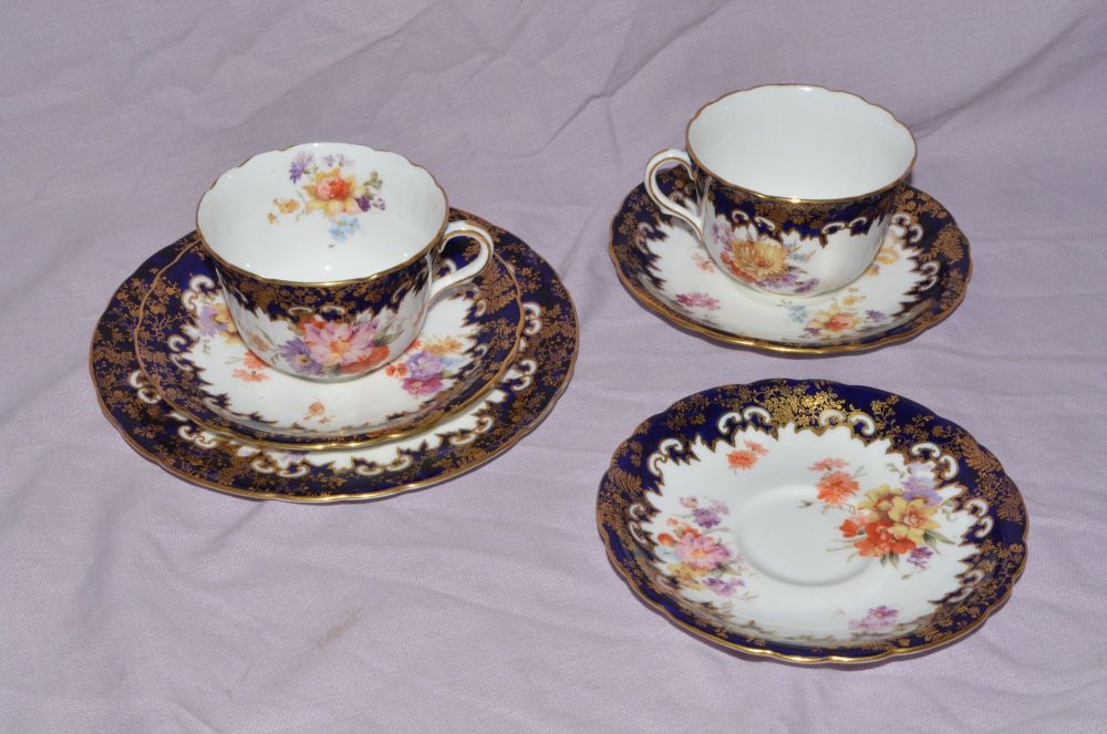 Royal Doulton Porcelain Cups & Saucers Herbert Bettley.