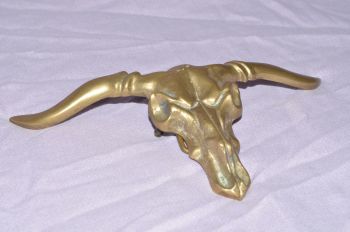 Texas Longhorn Steer Skull Brass Cowboy Belt Buckle. (2)