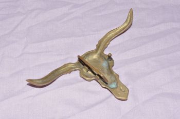 Texas Longhorn Steer Skull Brass Cowboy Belt Buckle. (5)