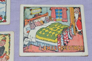1930s Puck Comic Christmas Cards. (4)