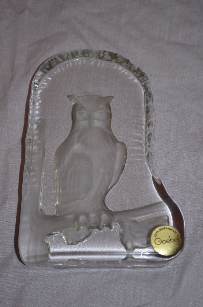 Goebel Lead Crystal Glass Owl Ornament.