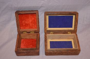 Hand Carved Hard Wood Trinket Boxes. (4)
