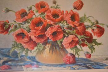 Garden Poppies by E Kruger Vintage Framed Print (2)