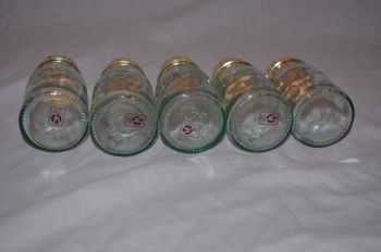 Green Glass Storage Spice Jars With Cork Stoppers x 5 (3)