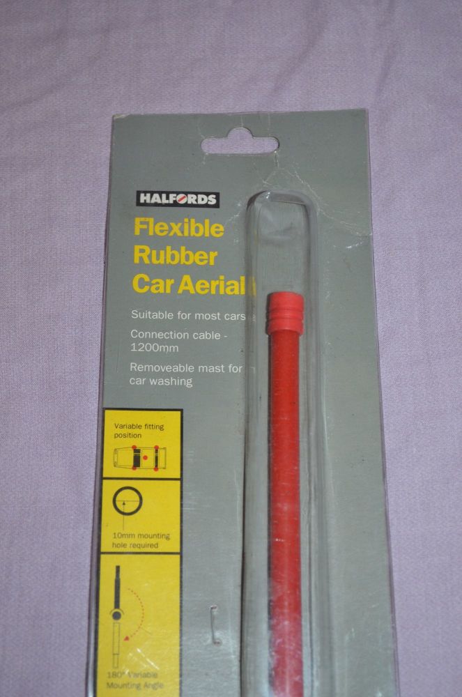 Retro Classic Car Halfords Red Flexible Rubber Aerial.