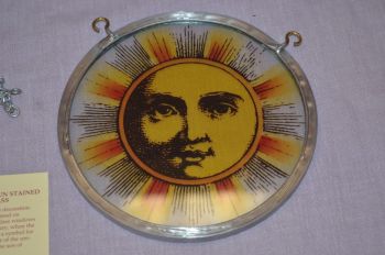 Stained Glass Panel Window Hanger Medieval Sun. (2)
