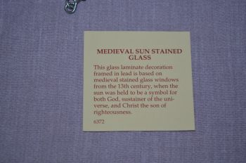 Stained Glass Panel Window Hanger Medieval Sun. (4)