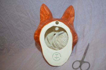 Babbacombe Pottery Fox Head String &amp; Scissor Holder. (7)