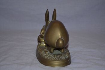 Brass Rabbits Bunnies Ornament. (2)