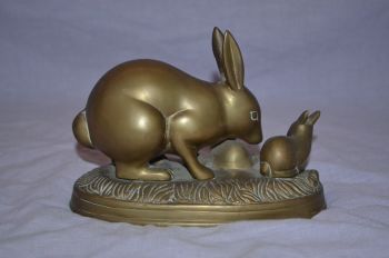 Brass Rabbits Bunnies Ornament. (3)