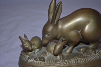 Brass Rabbits Bunnies Ornament. (5)