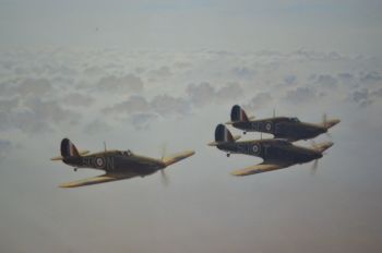 Three Spitfires Framed Print by Coulson (2)