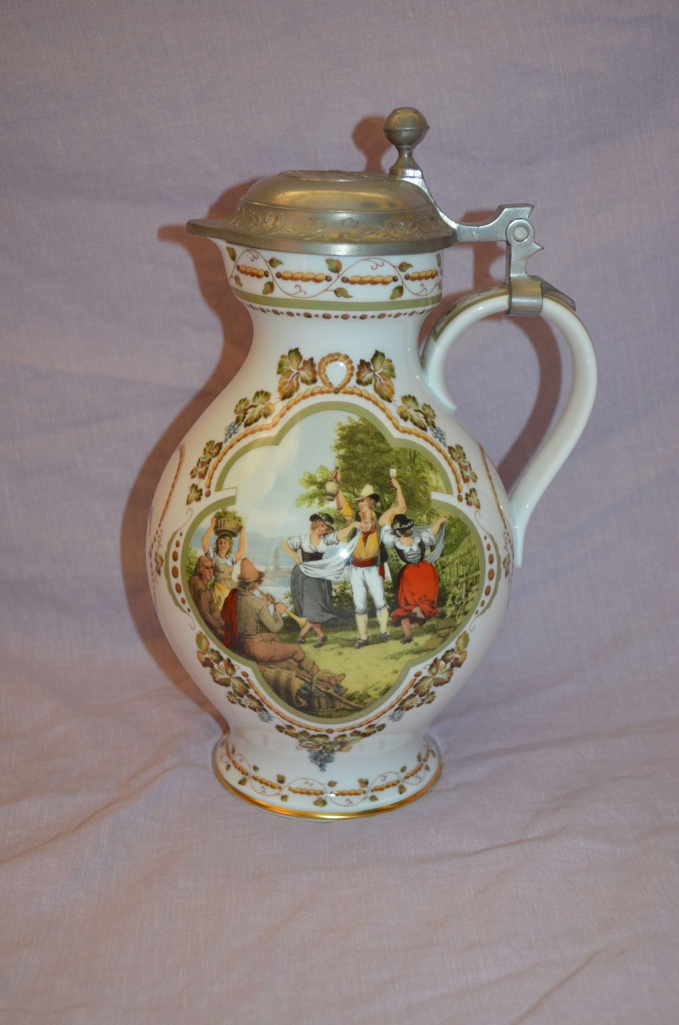 Franklin Porcelain Jug The Grape Harvest By Rupert Schneider   1325x2000.JPG