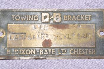 B Dixon Bate Brass Towing Bracket Plate, Austin A70, Hampshire, Hereford (2
