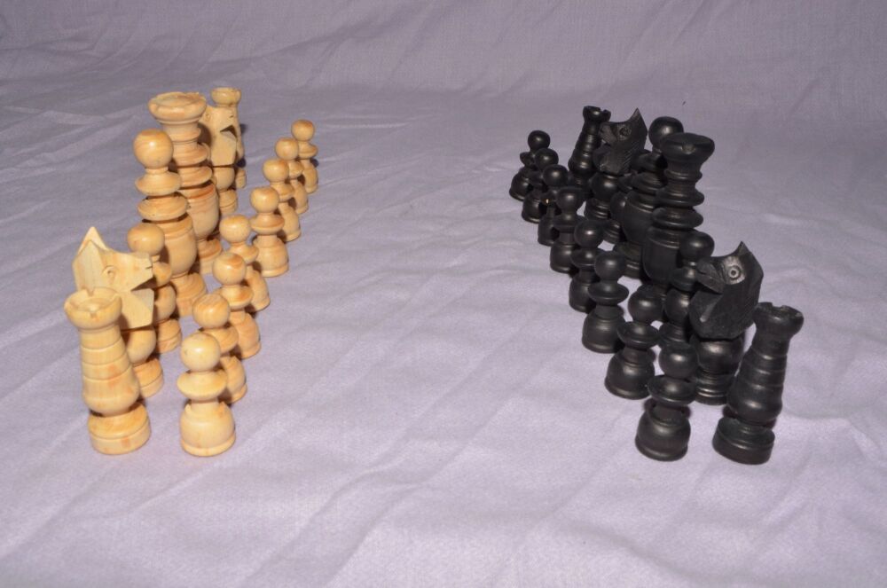 Vintage Wooden Chess Pieces