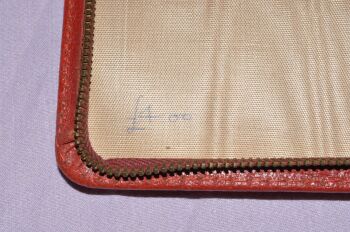 Vintage Red Leather Writing Stationary Case. (4)