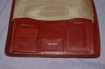 Vintage Red Leather Writing Stationary Case. (6)