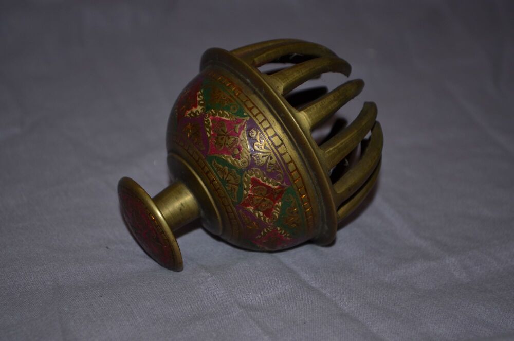Indian Brass and Enamel Claw Bell.