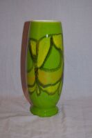 Poole Pottery Green Delphis Vase, Shape 15. (2)