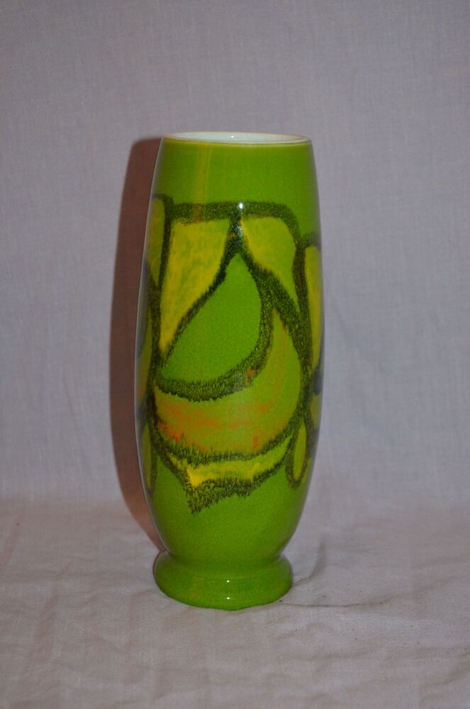 Poole Pottery Green Delphis Vase, Shape 15.