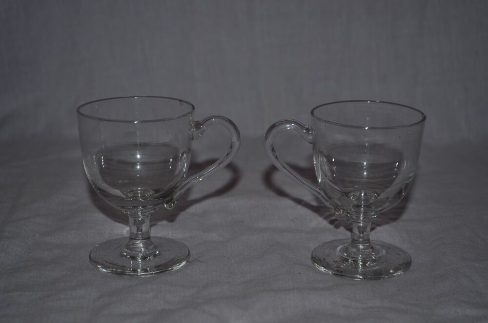 Late Georgian/Early Victorian Glass Custard Cups x 2.