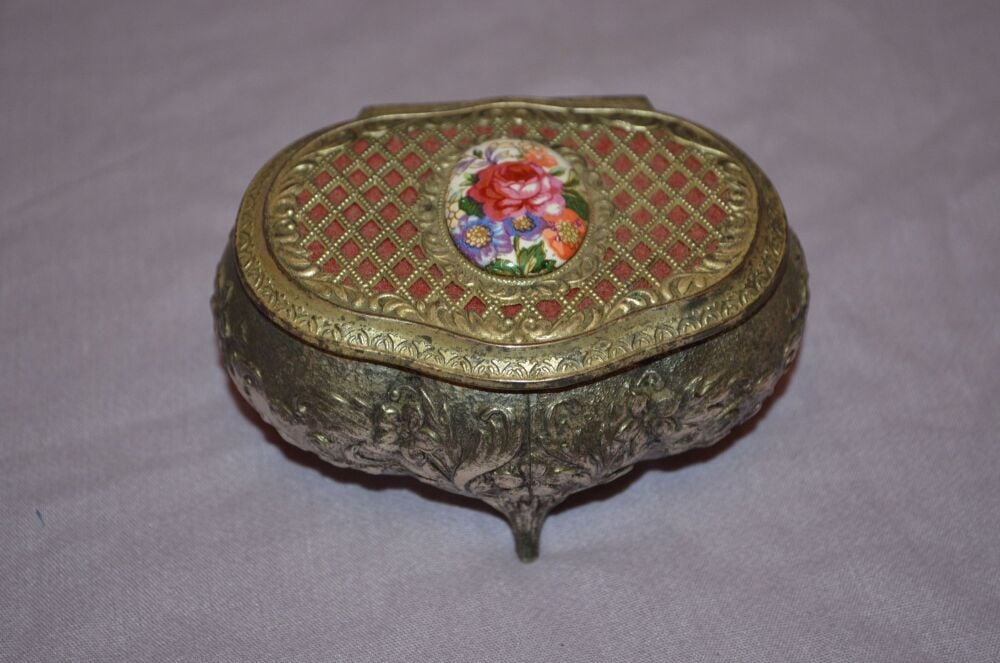 Rococo Style Vintage Metal Trinket Box.