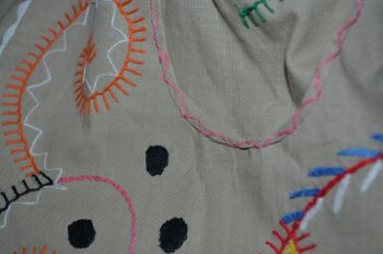 1960s 1970s Hand Embroidered Pinny Apron (5)